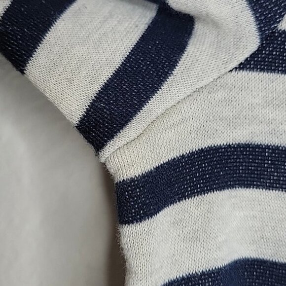 Mama Licious Maternity Blue Gray Long Sleeve Striped Crew Neck Mini Dress size S - Picture 4 of 12